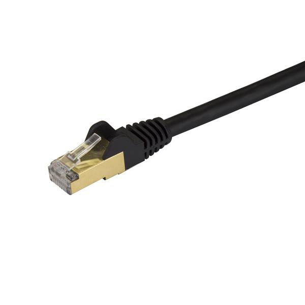 High-speed 1m CAT6a Ethernet cable for 10GbE, snagless design with 100W PoE support, ensuring reliable connectivity.