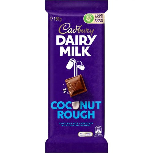 Cadbury Chocolate Block Coconut Rough 180g - Carton of 15