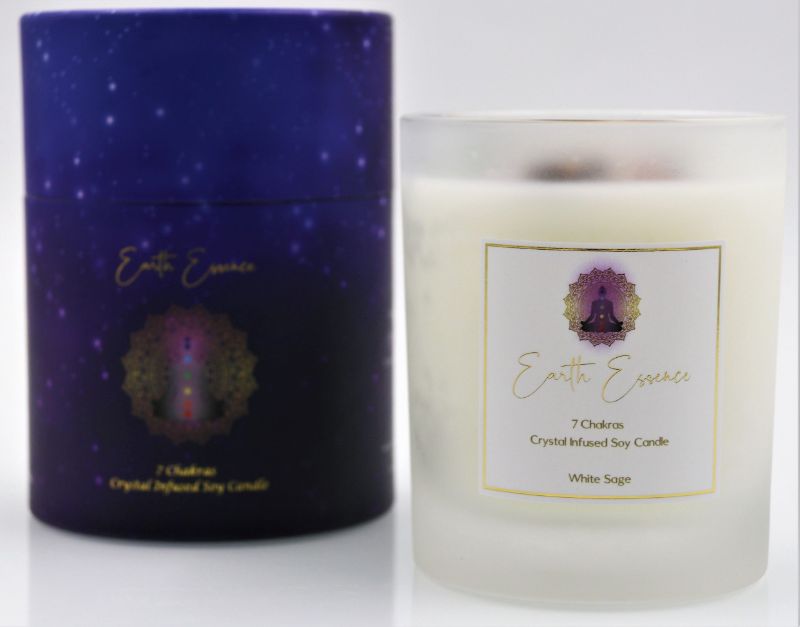 Soy Wax Candle - Crystal Chakra White Sage (9.3cm)