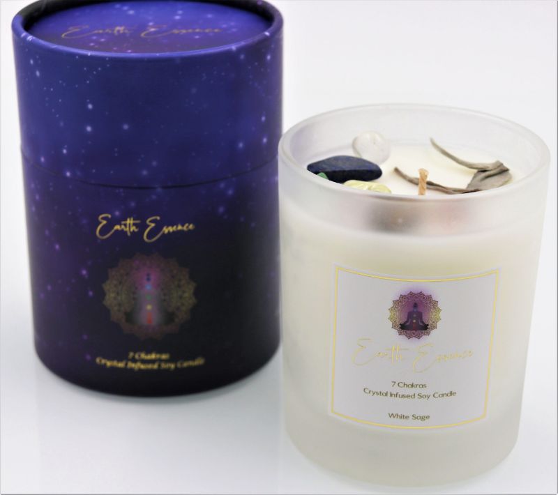 Soy Wax Candle - Crystal Chakra White Sage (9.3cm)