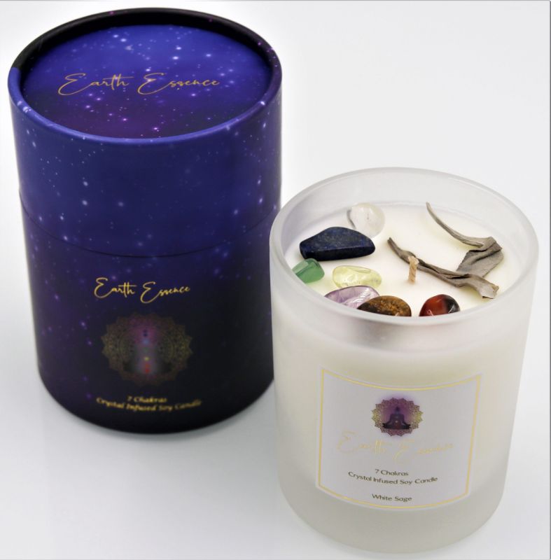 Soy Wax Candle - Crystal Chakra White Sage (9.3cm)
