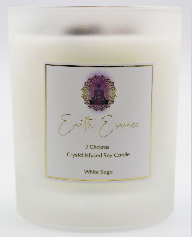 Soy Wax Candle - Crystal Chakra White Sage (9.3cm)