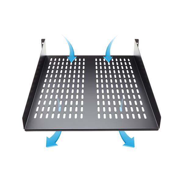 2U Vented Server Rack Shelf - 22in Deep Heavy-Duty Cantilever Shelf for Equipment Storage