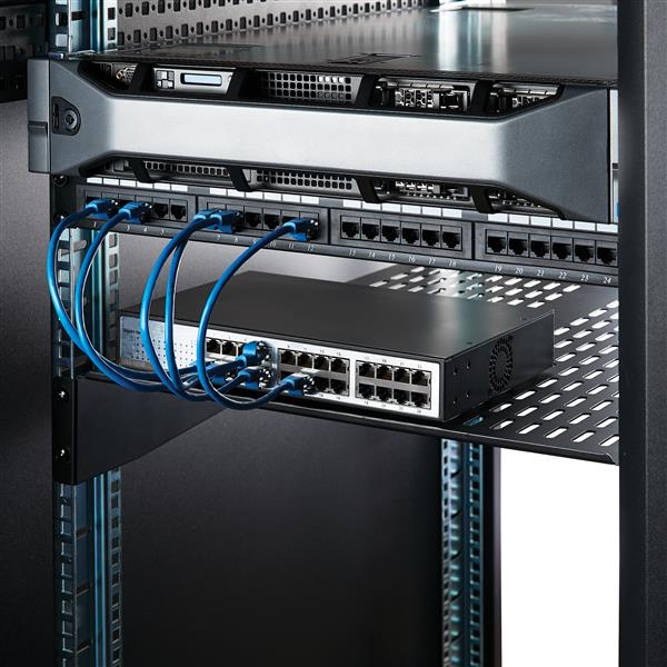 2U Vented Server Rack Shelf - 22in Deep Heavy-Duty Cantilever Shelf for Equipment Storage