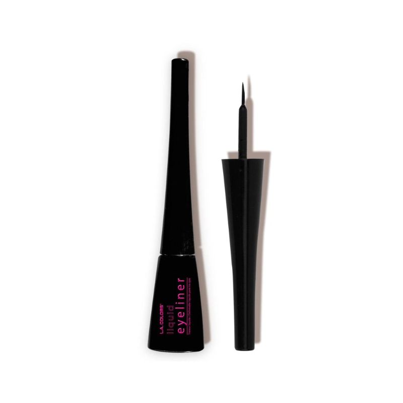 LA Colors Thin Tip Liquid Liner in Black with ultra-fine brush for precise, water-resistant eye makeup application.