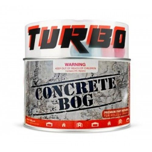 Concrete Bog - Turbo (500ml) for repairing chips, cracks, and holes in concrete, seamlessly blending with existing surfaces.