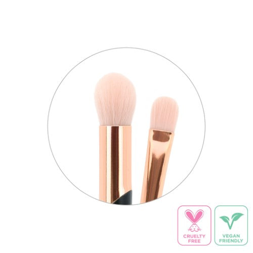 LA Colors Concealer & Blending Brush with dual-ended design for flawless coverage and seamless blending in black and rose gold.