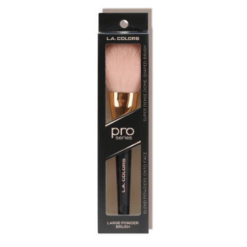 Large Powder Brush with soft synthetic bristles for flawless powder application, featuring an elegant black and rose gold handle.