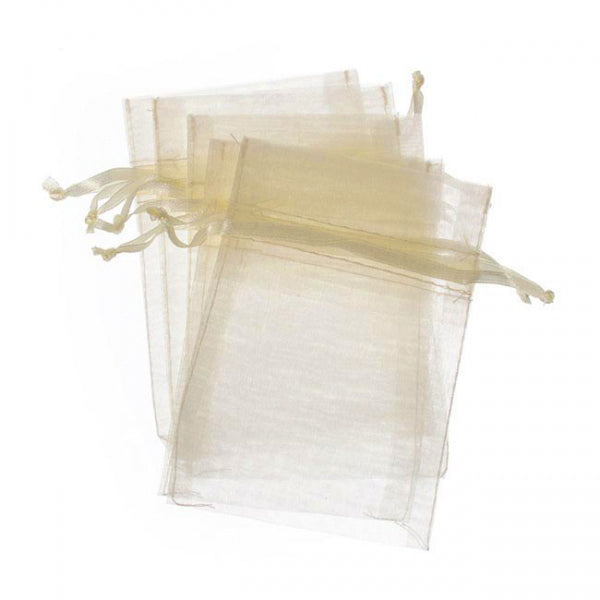 Organza Bag Ivory Pack of 10. 15x24cmH.