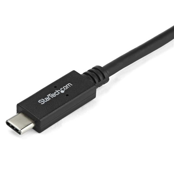 1m USB-C to DVI adapter cable connecting Thunderbolt 3 devices to DVI monitors, supports 1920x1200 resolution.