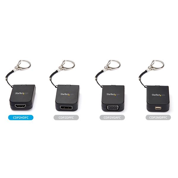 Portable USB-C to HDMI Adapter - 4K Video, Quick-Connect Keychain, Travel-Friendly Design
