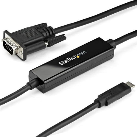 1m USB-C to VGA cable connects Thunderbolt 3 devices to VGA monitors, supporting 1920x1200 resolution for clear visuals.
