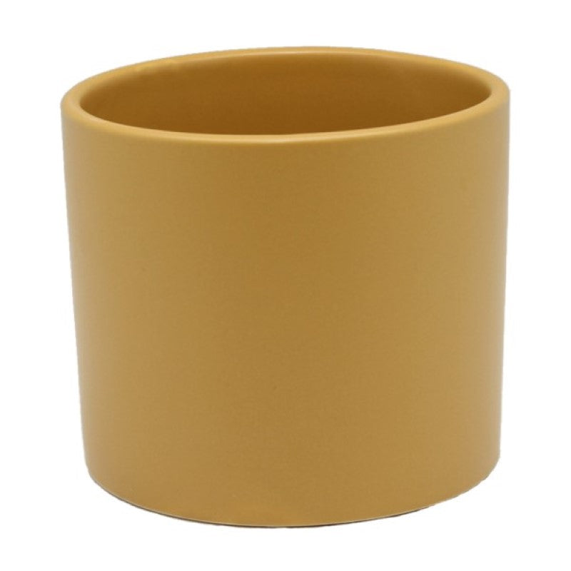 Vase / Planter - Ceramic Cylinder in Mustard