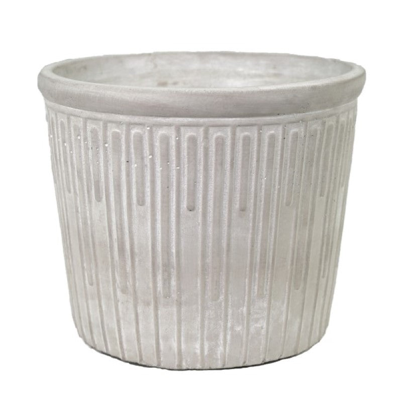 Vase / Planter - Cement stripes round pot D18xH155cm