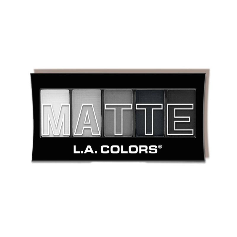 LA Colors Matte 5 Color Eyeshadow palette featuring 5 silky, blendable shades for versatile eye looks in Black Lace.