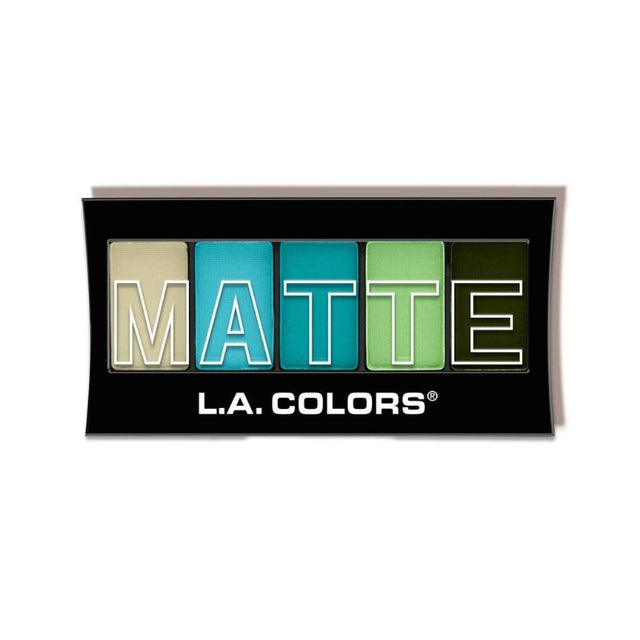 LA Colors Matte 5 Color Eyeshadow palette featuring five blendable matte shades in Teal Argyle for versatile eye looks.
