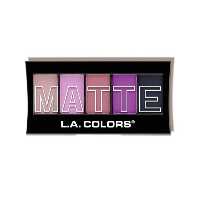 LA Colors Matte 5 Color Eyeshadow palette featuring 5 blendable shades in Plum Pashmina, perfect for versatile eye looks.