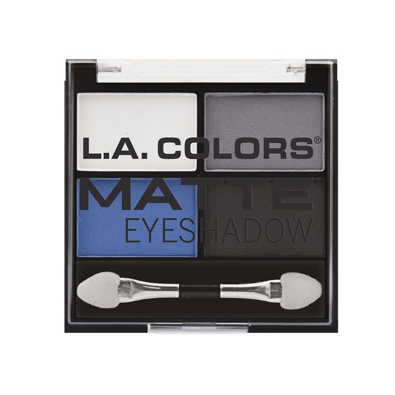 LA Colors Matt-o-rama eyeshadow palette featuring 4 soft matte nude shades for versatile everyday looks.