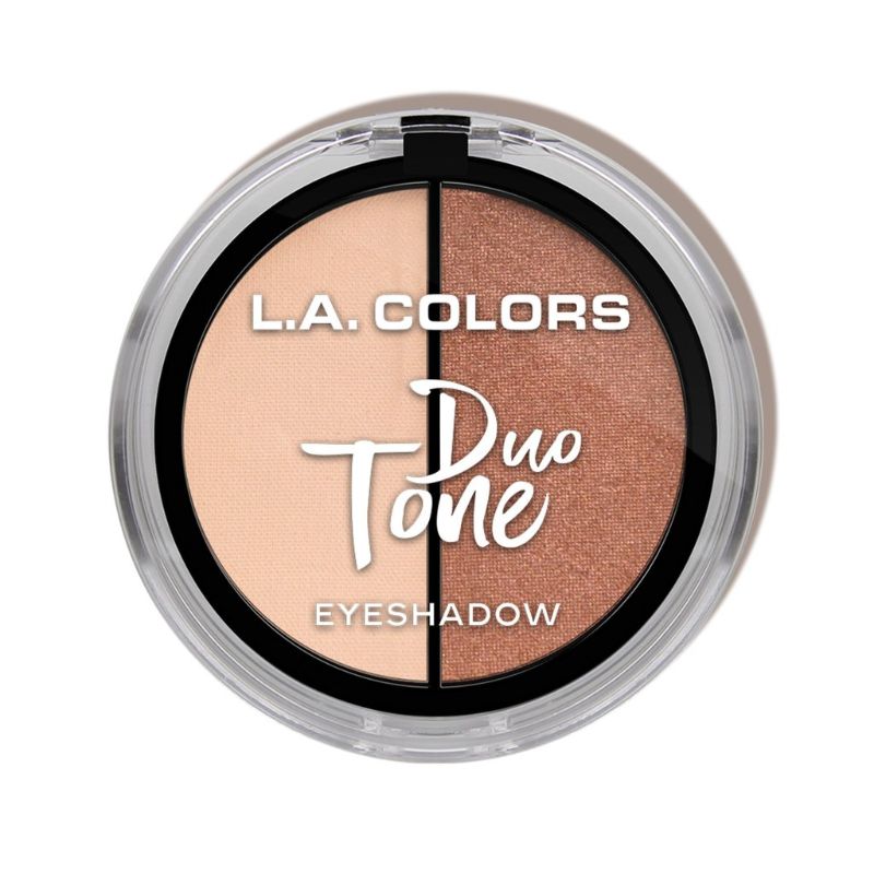 LA Colors Duo Tone Eyeshadow - Glow features 16 shades for versatile eye looks, complete with mirror and sponge applicator.
