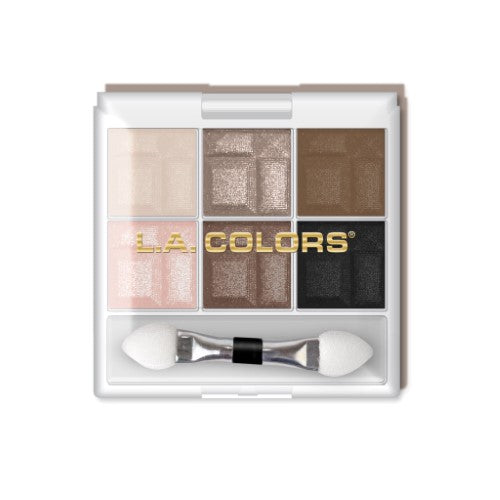 6 Color Eyeshadow Palette by LA Colors featuring versatile nude shades for vibrant, long-lasting eye looks.