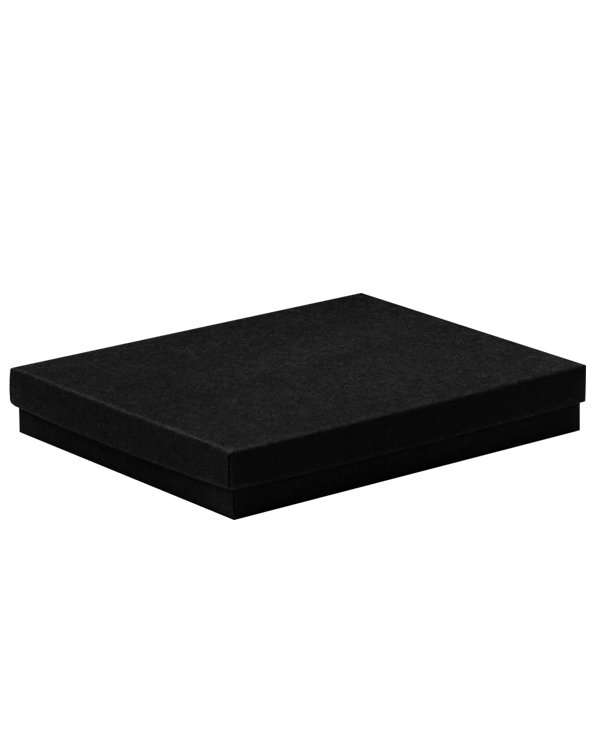 Gift Boxes - Cotton Fill Box Black Kraft 140 x 178 x 25mm (50/ctn)