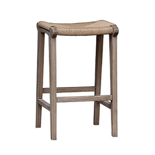 Barstool - Reclaimed Oak & Rattan (40 X 38 X 66cm)