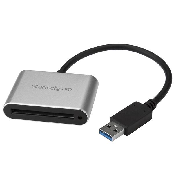 High-speed USB 3.0 CFast 2.0 Card Reader/Writer for fast photo and video transfers, portable design with integrated cable.