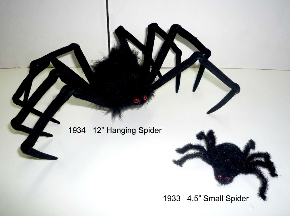 Large 30cm Hanging Black Spider