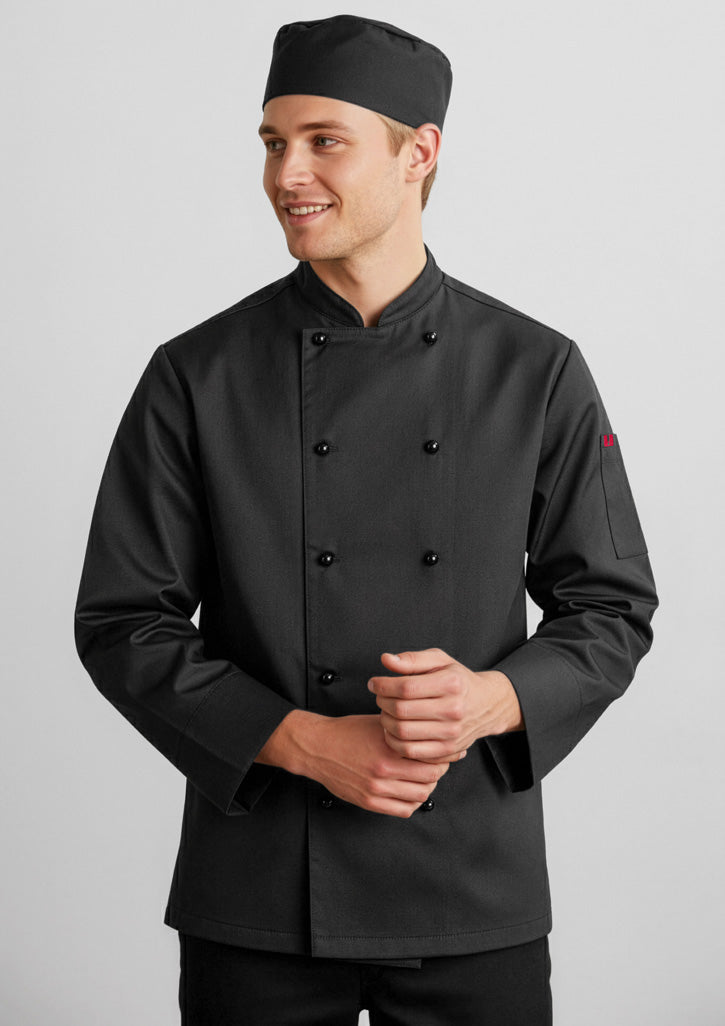 Al Dente Mens Long Sleeve Chef Jacket - Black