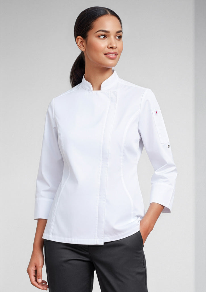 Alfresco Womens Long Sleeve Chef Jacket - Black