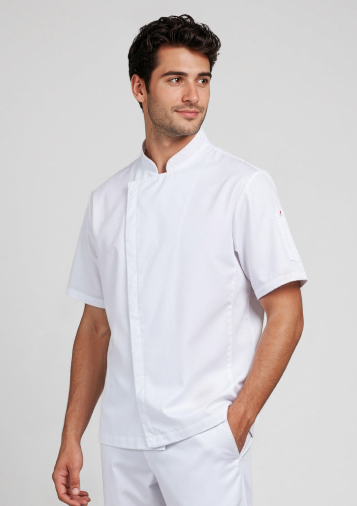 Alfresco Mens Short Sleeve Chef Jacket - Black