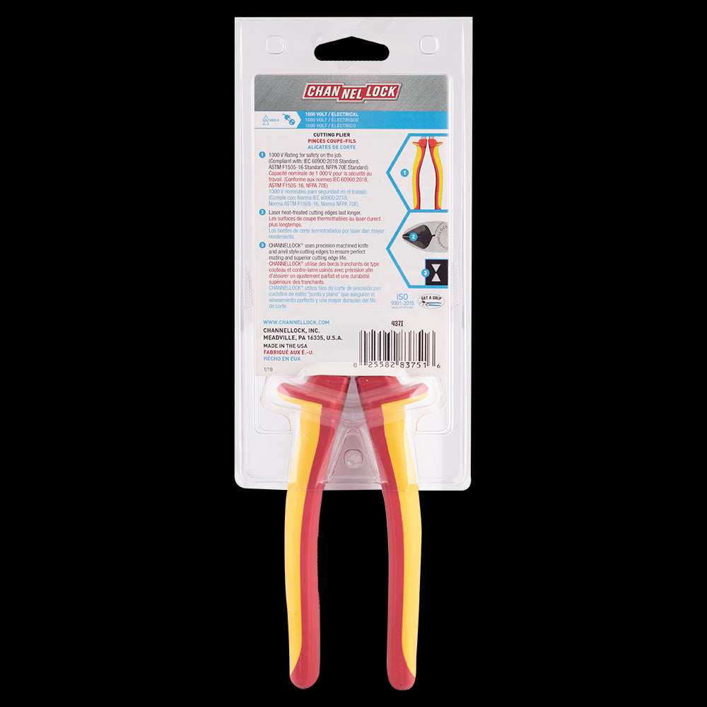 CHANNELLOCK 180mm Insulated Box Joint Diagonal Cutting Plier