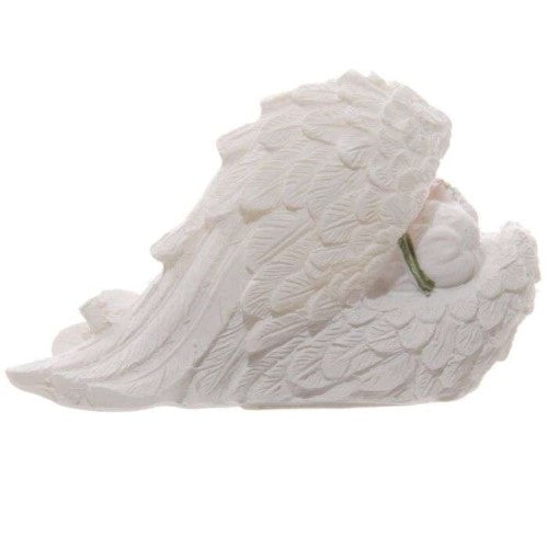 Ornament - Cherubs Sleeping in Wings with Pink Roses (Set of 6 Asstd)