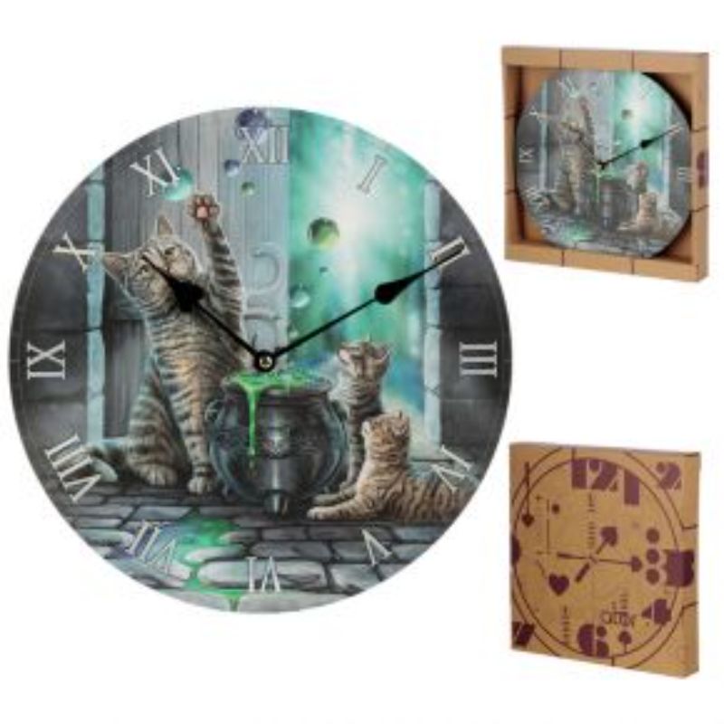 Clock - Lisa Parker Hubble Bubble Cat and Kitten Picture