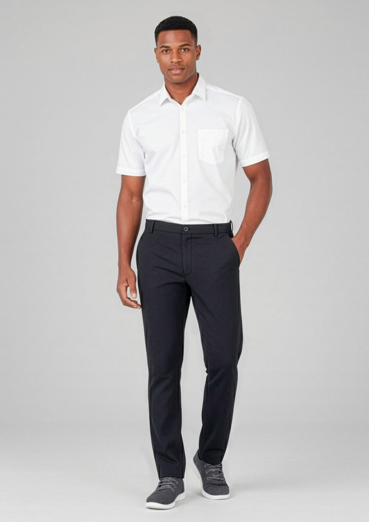 Comfort Waist Mens Flat Front Pant - Black