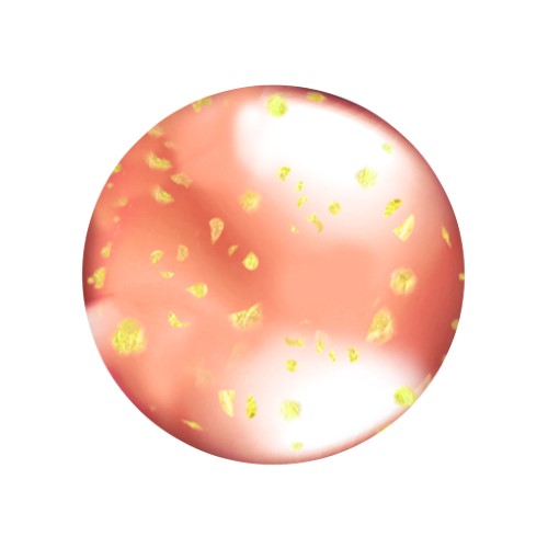 LA Colors Nourishing Lip Oil in Tangerine Twist with gold flakes, for soft, hydrated, and radiant lips.