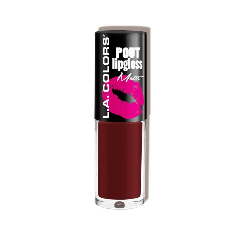 LA Colors Pout Matte Lipgloss in XOXO offers a luxurious matte finish and vibrant color for all-day wear.
