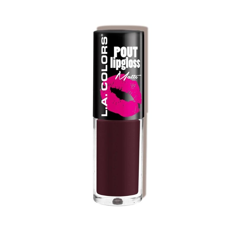LA Colors Pout Matte Lipgloss in Kiss & Tell offers vibrant color with a smooth matte finish, perfect for all-day wear.