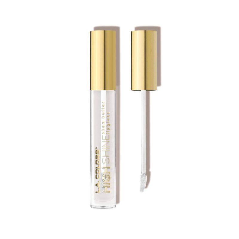 LA Colors High Shine Lipgloss Clear offers glossy finish, moisturizing shea butter, and vanilla scent for soft, radiant lips.
