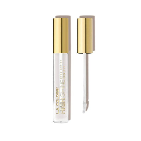 LA Colors High Shine Lipgloss Clear offers glossy finish, moisturizing shea butter, and vanilla scent for soft, radiant lips.