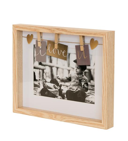 Photo Frame - Clip Natural MDF - 26X21CM