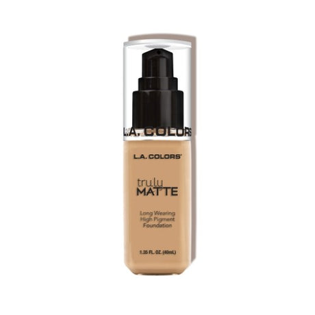 Truly Matte Foundation by LA Colors Natural offers a lightweight, matte finish and high coverage for a flawless complexion.