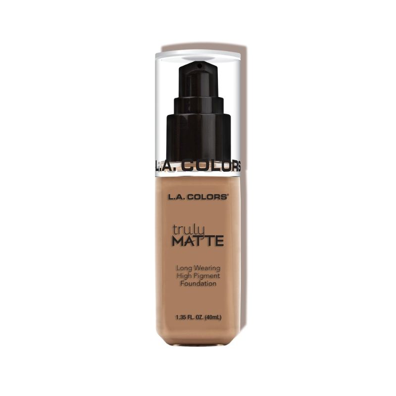 LA Colors Truly Matte Foundation in Cool Beige, offers high pigment, lightweight coverage with a natural matte finish for cool undertones.