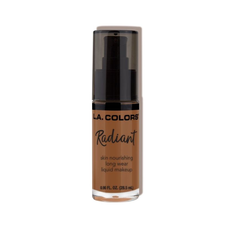 LA Colors Radiant Liquid Foundation in Ginger, offering lightweight, buildable coverage for a flawless, dewy complexion.