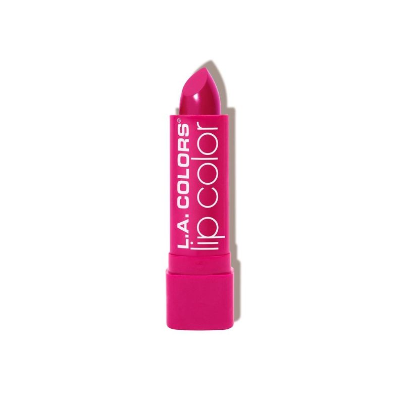 LA Colors Moisture Rich Lip Color in Hot Pink, featuring a nourishing formula with Aloe Vera, Vitamin E, and a contour tip for precise application.