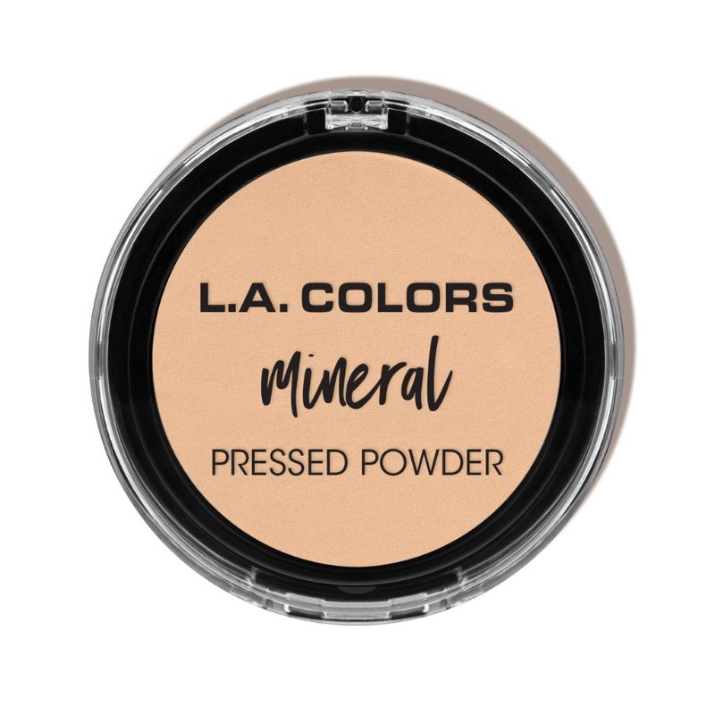 LA Colors Mineral Pressed Powder in Fair offers lightweight, talc-free coverage for a natural, velvety finish perfect for sensitive skin.
