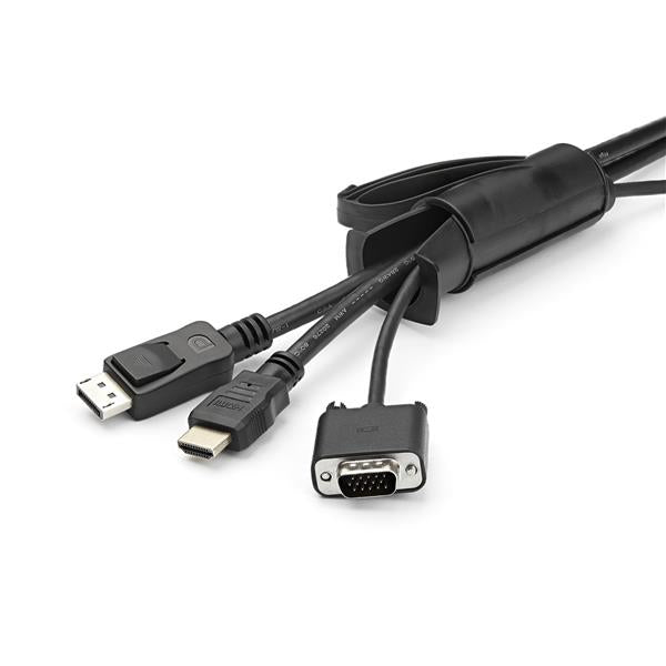 2.5m Spiral Cable Management Sleeve in durable polyethylene, neatly organizes cables for a professional workspace appearance.