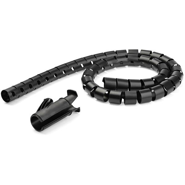 2.5m spiral cable management sleeve for organizing and protecting various cables in home and office settings.