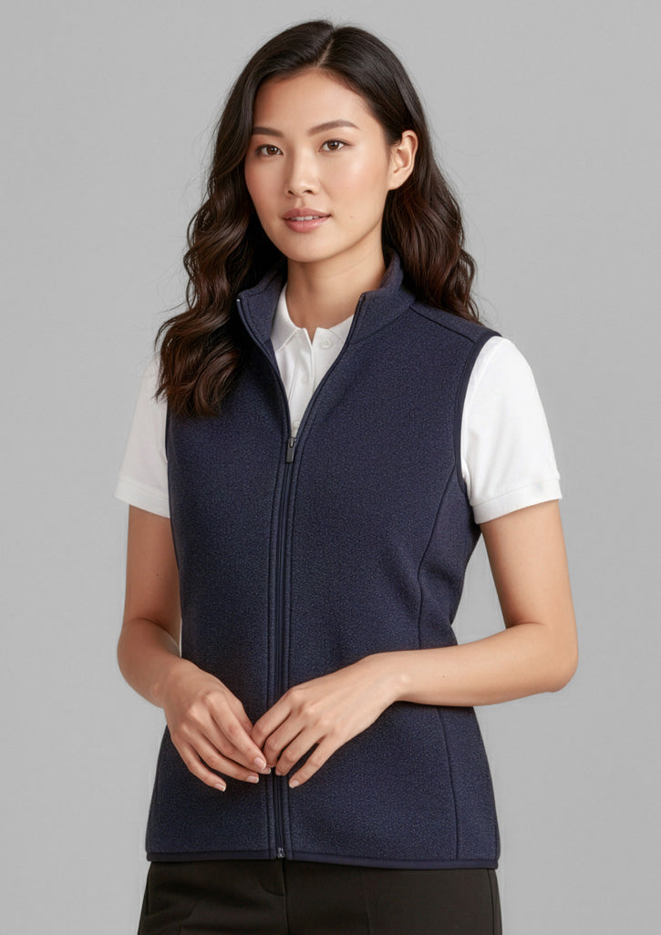 Nova Womens Zip Front Vest - Navy Marle