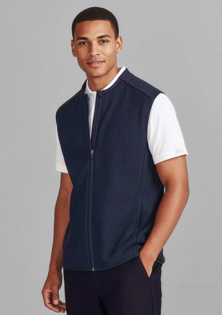 Nova Mens Zip Front Vest - Black Marle
